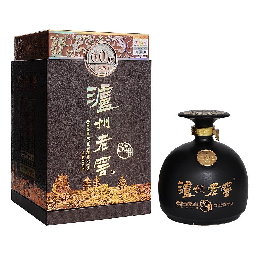 四川瀘州老窖8年陳頭曲原漿酒口感濃香型60度白酒888ml壇裝
