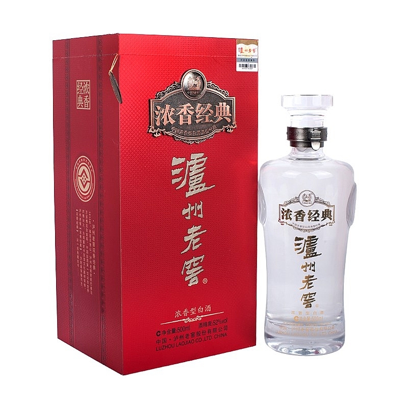 四川瀘州老窖濃香老窖經(jīng)典口感濃香型52度白酒500ml單瓶裝