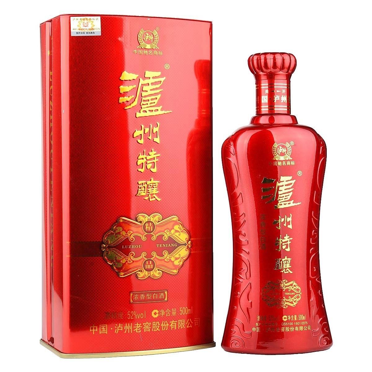 四川瀘州老窖瀘州醇特釀藏品口感濃香型52度白酒500ml單瓶裝