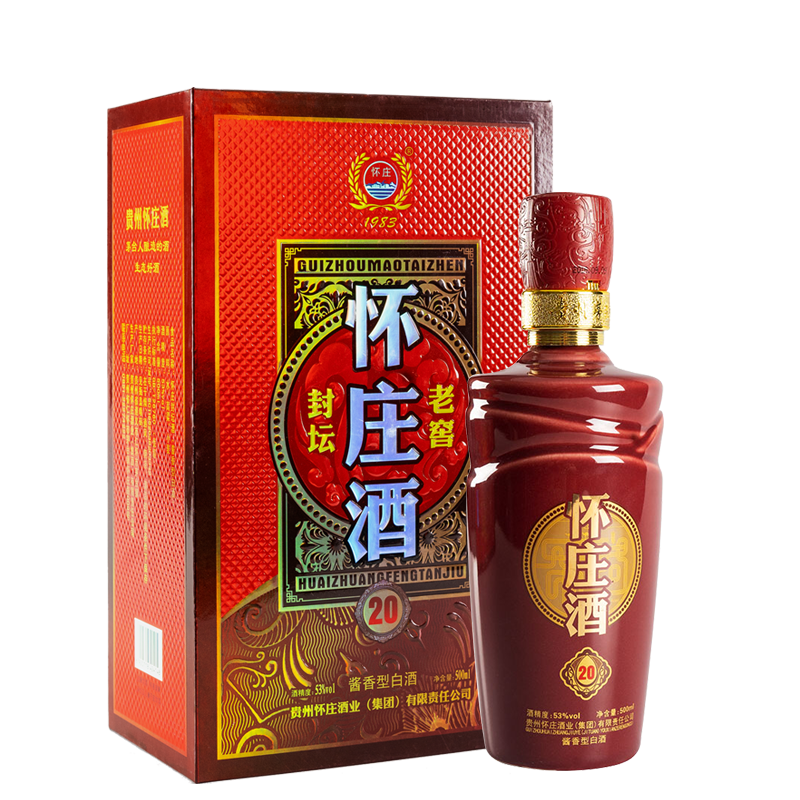 茅臺鎮(zhèn)懷莊封壇老窖20 53度醬香型500ml單瓶裝