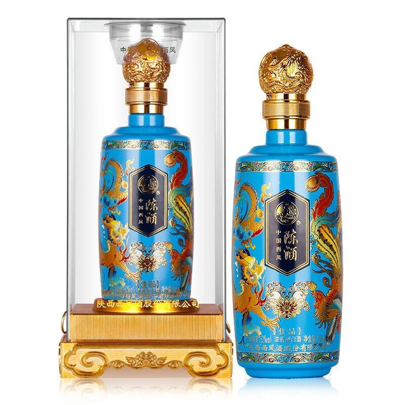陜西西鳳酒陳酒佳品琺瑯彩口感濃香型52度白酒500ml單瓶裝