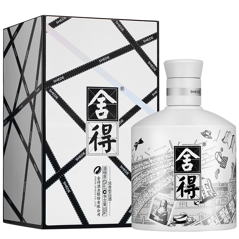 沱牌藝術(shù)舍得致敬中法系列白鼎42度濃香型白酒500ml單瓶裝