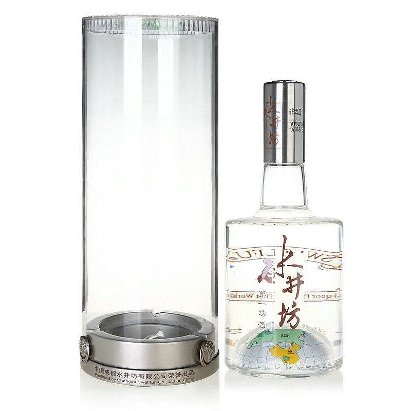 水井坊水晶裝地球儀口感濃香型43度白酒500ml單瓶裝