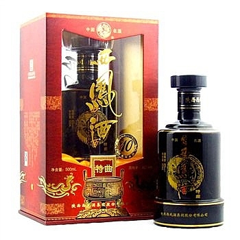 陜西西鳳酒特曲10年黑瓶口感綿柔鳳香型45度白酒500ml單瓶裝