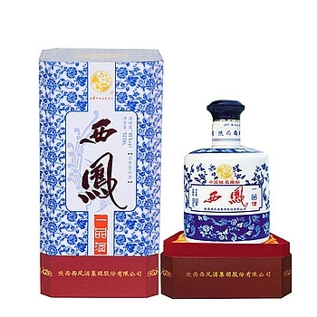 陜西西鳳酒一品青花瓷口感濃香型45度白酒500ml單瓶裝