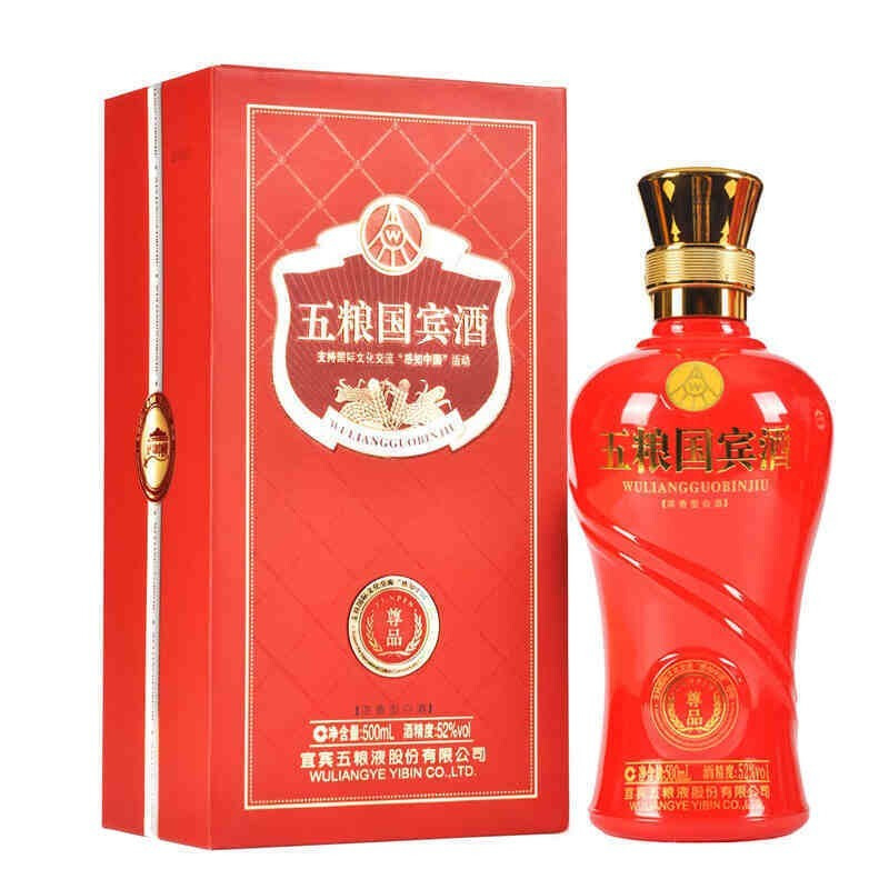 五糧液五糧國(guó)賓尊品口感濃香型52度白酒500ml單瓶裝