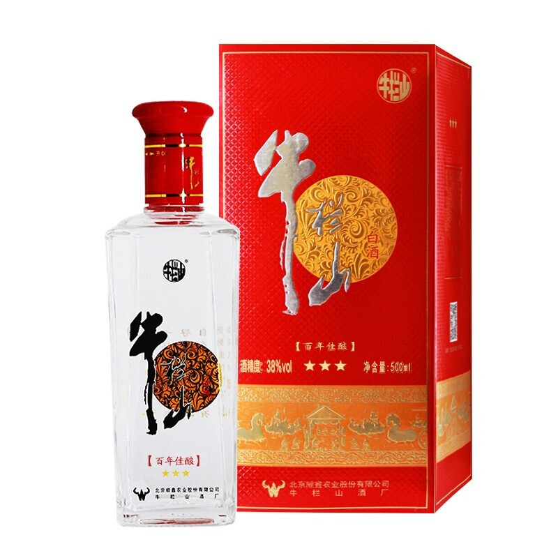北京牛栏山酒业二锅头百年佳酿三星42度浓香型白酒500ml单瓶装