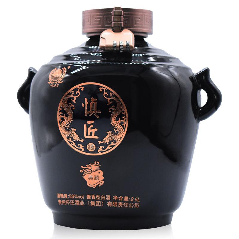 茅臺(tái)鎮(zhèn)懷莊83慎匠典藏53度醬香型2500ml一壇裝