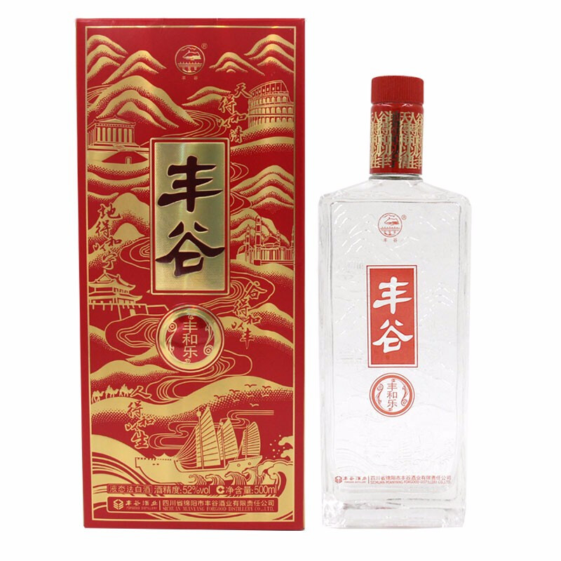 四川豐谷酒業(yè)豐谷豐和樂52度濃香型500ml單瓶裝
