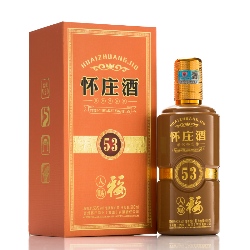 茅臺鎮(zhèn)懷莊53人賜福53度醬香型500ml單瓶裝