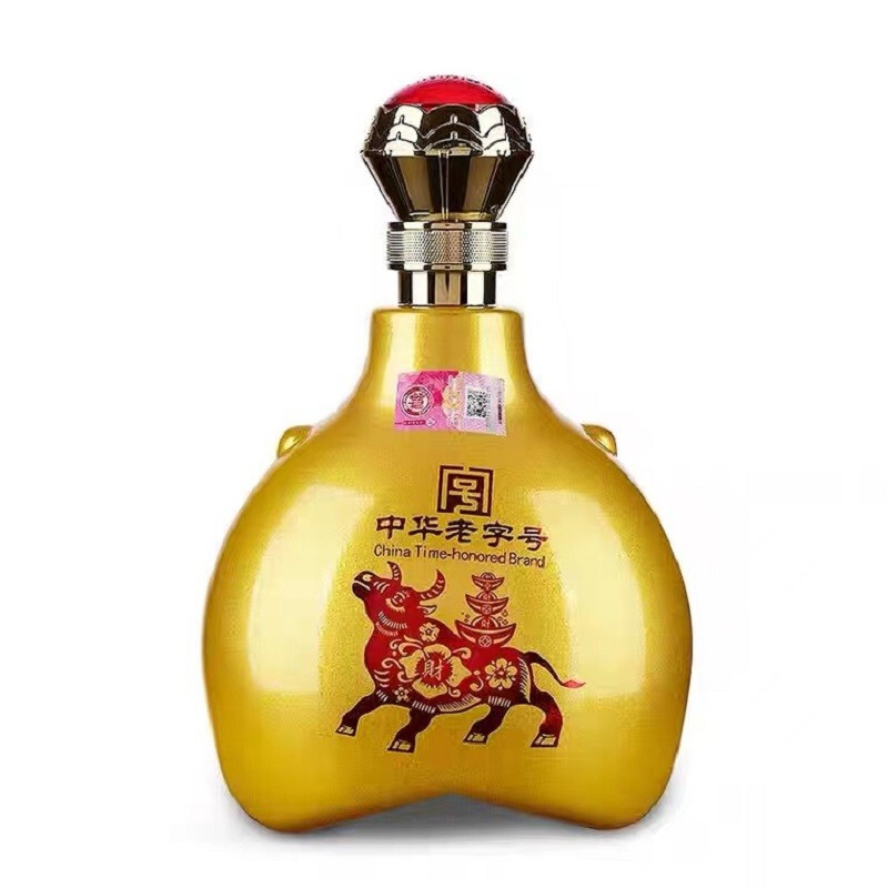 白水杜康辛丑牛年生肖紀(jì)念酒珍珠黃口感濃香型52度白酒1000ml一瓶裝