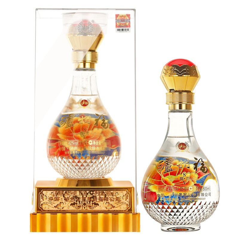 瀘州老窖瀘州福8V 42度濃香型白酒500ml單瓶裝