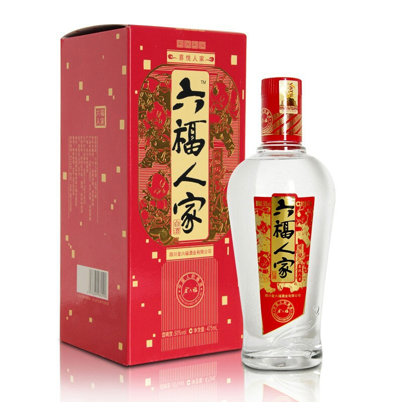 金六福酒六福人家50度濃香型475ml單瓶裝