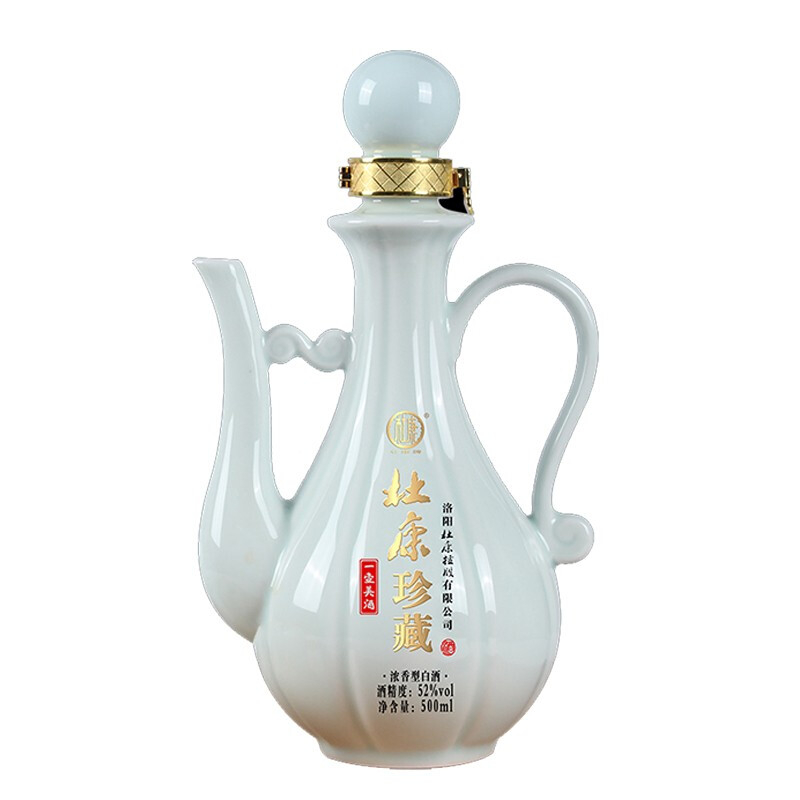 杜康酒珍藏一壺好酒白瓷裝52度口感濃香型500ml單瓶裝